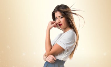 Pretty girl posing in studio
