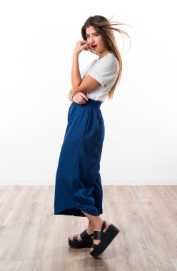 Pretty girl posing in studio