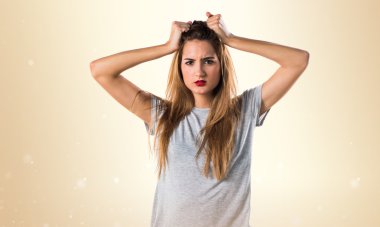 Kadın yüzünden izole arka plan