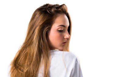 Kadın yüzünden izole arka plan