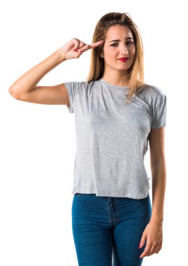 Genç kız deli jest yapma