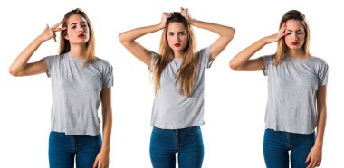 Kadın yüzünden izole arka plan