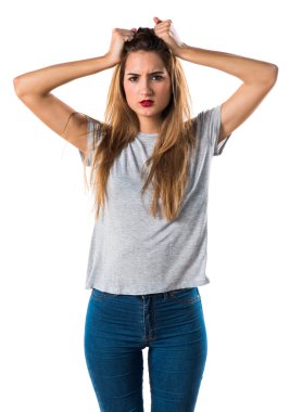 Kadın yüzünden izole arka plan