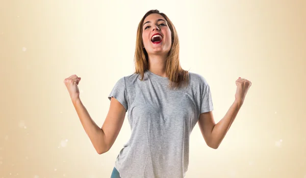 Woman over isolated background — Stock Photo, Image