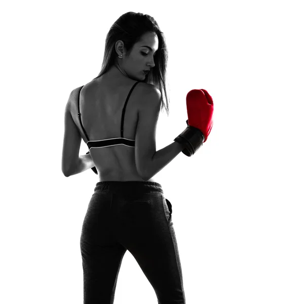 十代の少女ボクシング グローブ — ストック写真