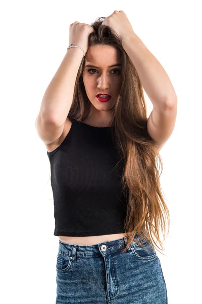 Chica bastante joven sobre fondo aislado —  Fotos de Stock