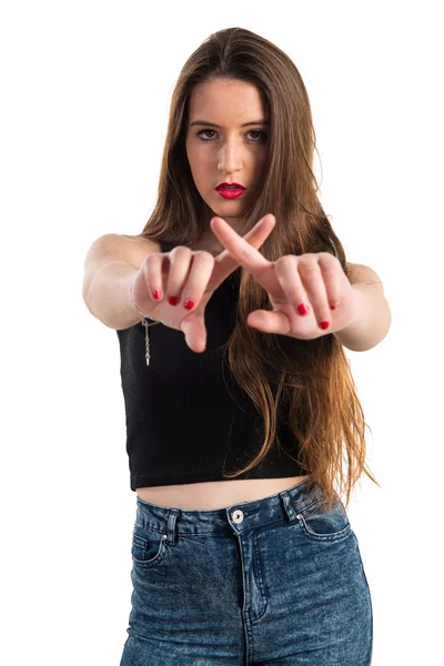 Genç kız hiç jest yapıyor