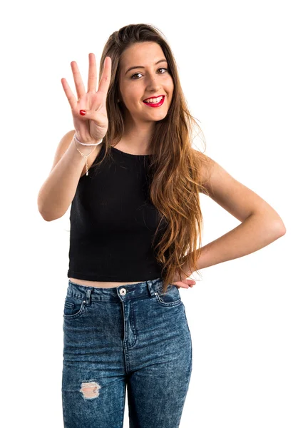 Genç kız dört sayma