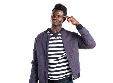 Yakışıklı siyah adam deli jest yapma