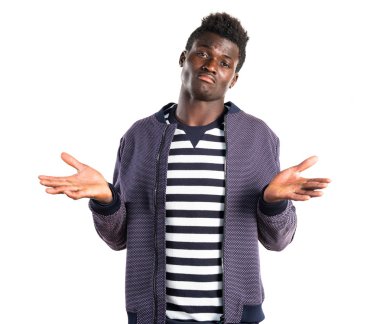 Siyah adam önemsiz jest yapma