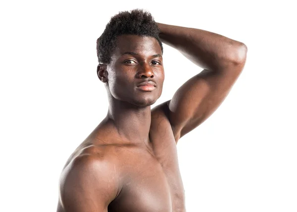 Bonito homem negro com corpo atlético posando — Fotografia de Stock