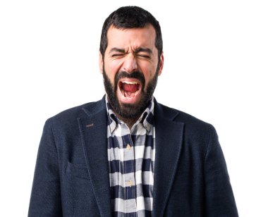 Esmer yakışıklı poz