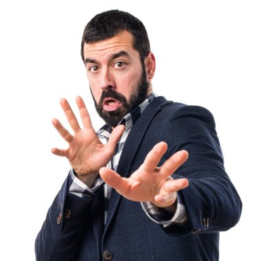 yakışıklı bir adam yapma dur işareti