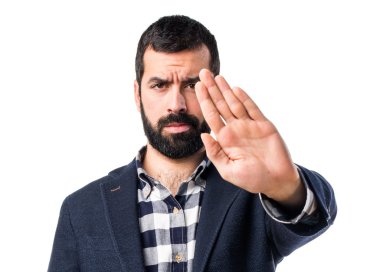 yakışıklı bir adam yapma dur işareti