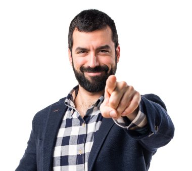 Yakışıklı adam önüne işaret