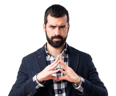 Esmer yakışıklı poz