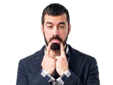 Esmer yakışıklı poz