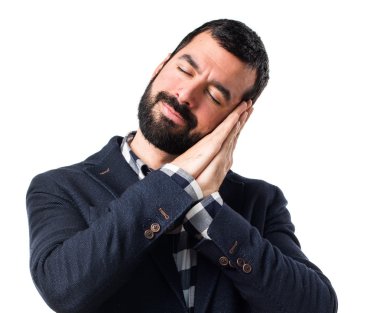 Uyku jest yapan erkek