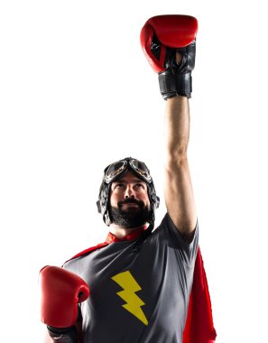 Süper kahraman ile boks eldivenleri