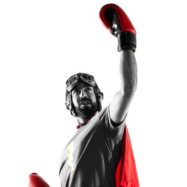 Boks eldivenleri ile şanslı süper kahraman