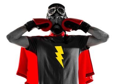 Boks eldivenleri ile sinirli süper kahraman