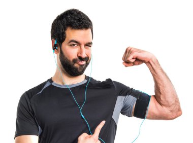 Güçlü bir jest yapma Sportman