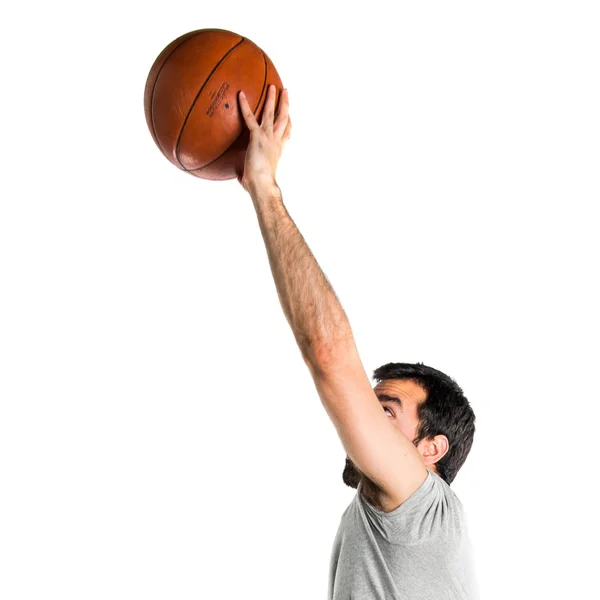 Man spelen basketbal springen — Stockfoto