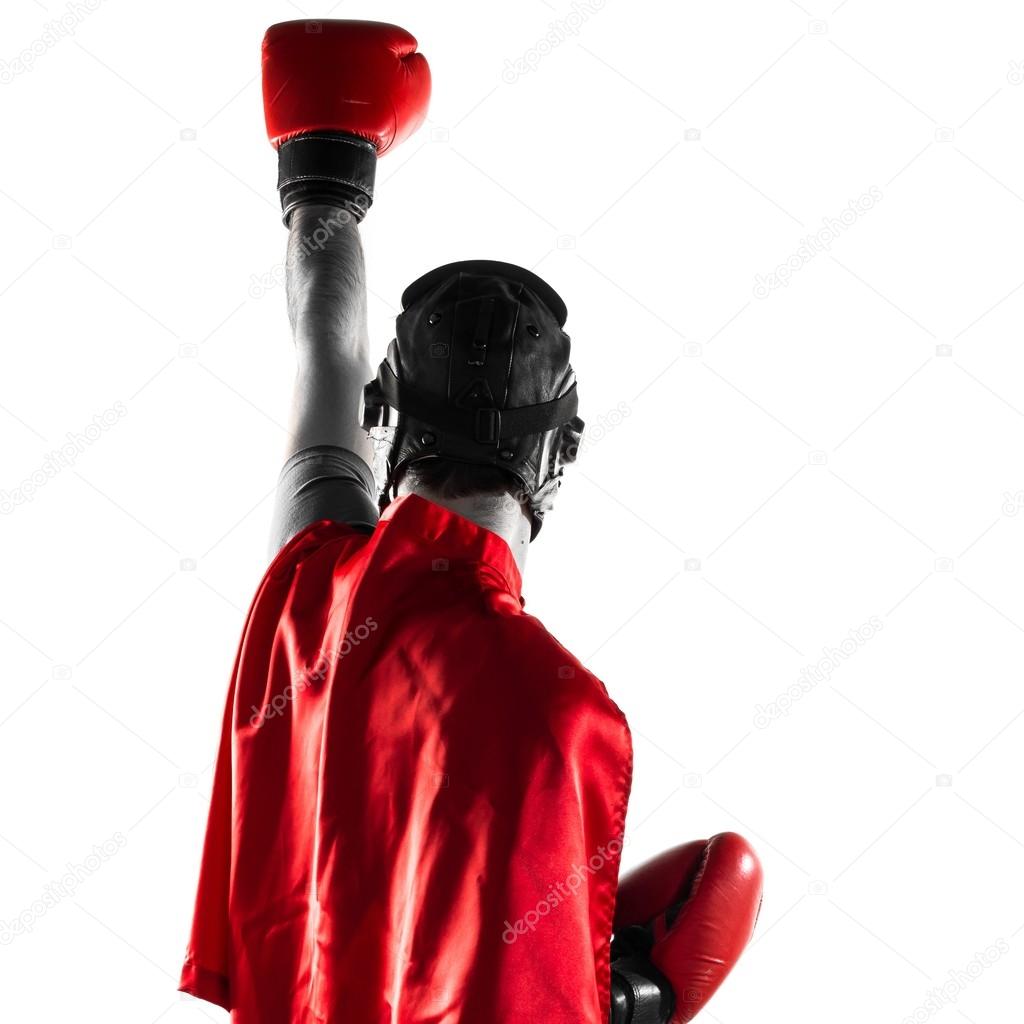 Superhero with boxing gloves — Stock Photo © luismolinero 111125146