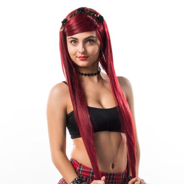 Genç Kızıl saçlı kız poz