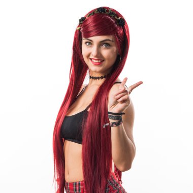 Genç Kızıl saçlı kız poz