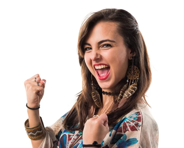 Young girl over isolated background — Stock Photo, Image