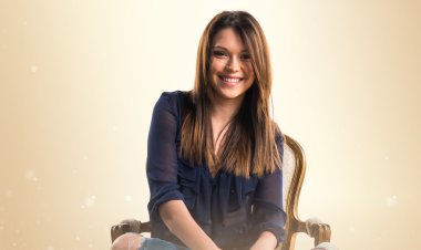 Pretty girl posing in studio
