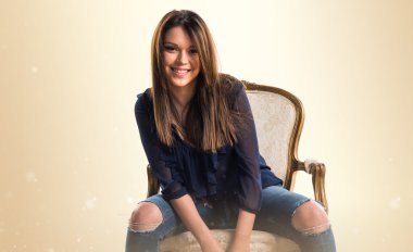Pretty girl posing in studio