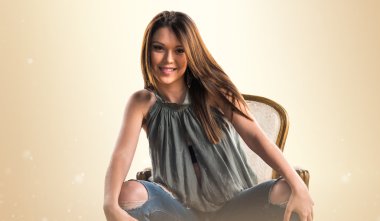 Pretty girl posing in studio