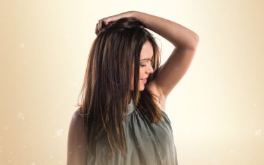 Pretty girl posing in studio
