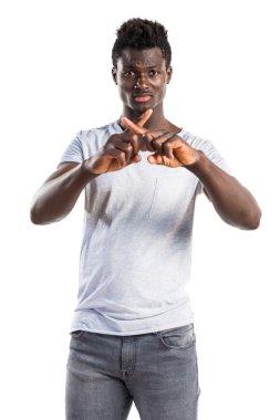 Hiçbir hareketi yapan siyah erkek