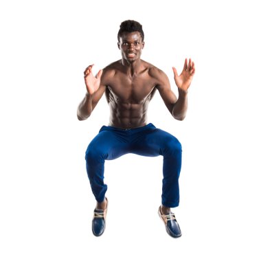 Atlama yakışıklı zenci