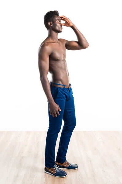 Handsome black man with athletic body — Stock Photo, Image