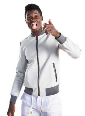 Siyah adam önüne işaret