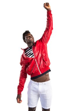 İsoated beyaz arka plan üzerinde siyah yakışıklı