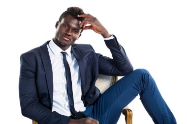 Yakışıklı iş siyah adamı