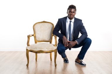 Yakışıklı iş siyah adamı