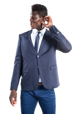 Siyah adam bir şey dinleme