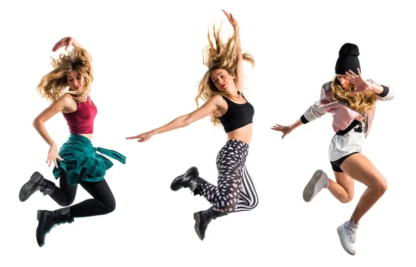 Tančící ženy pouliční tanec — Stock fotografie