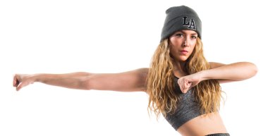 Güzel sarışın kadın dans