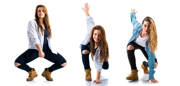 Teen flicka dansare över isolerade bakgrund — Stockfoto
