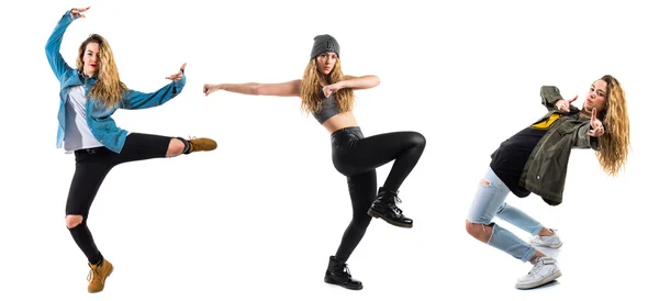 Pretty blonde woman dancing — Stock Photo, Image