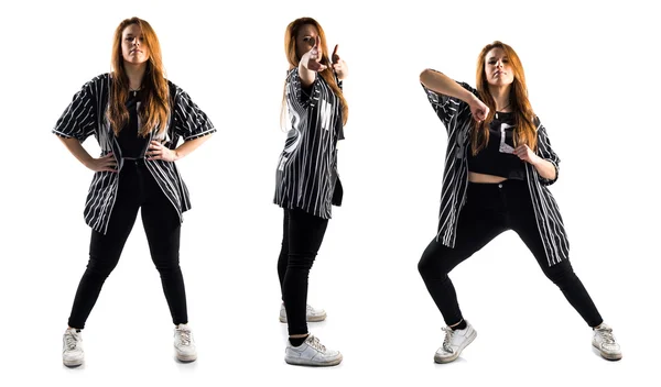 Teen flicka dansare över isolerade bakgrund — Stockfoto