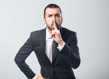 İşadamı yapım sessizlik jest