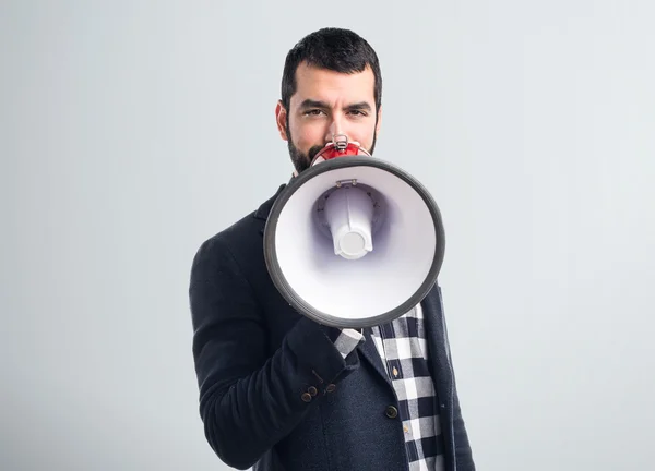 Bonito homem sobre fundo isolado — Fotografia de Stock